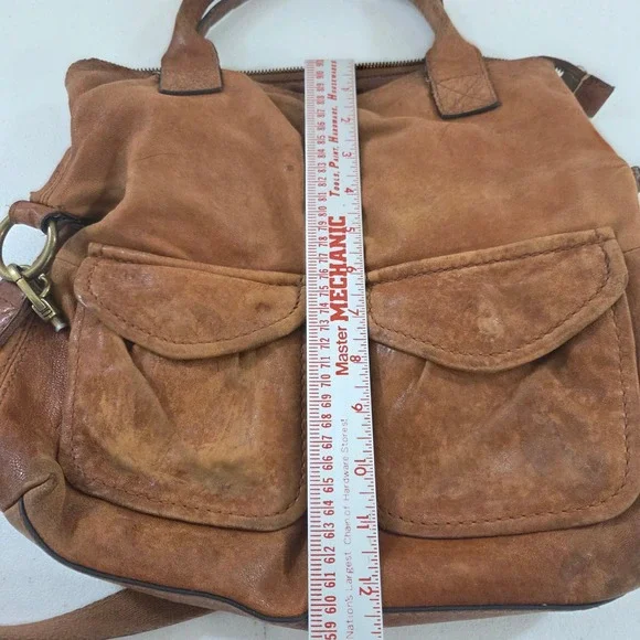 Fossil Long Live Vintage 1954 Brown Leather Crossbody Satchel Bag Cognac - Picture 6 of 8